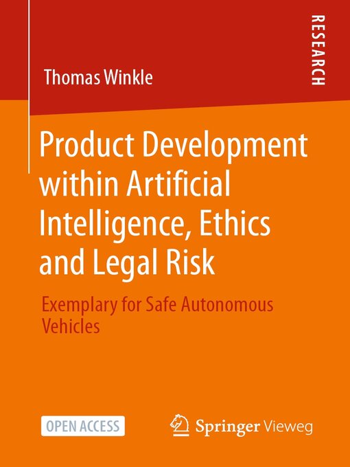 Title details for Product Development within Artificial Intelligence, Ethics and Legal Risk by Thomas Winkle - Available